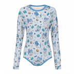 Blue Pup Long Sleeve CuddleSuit