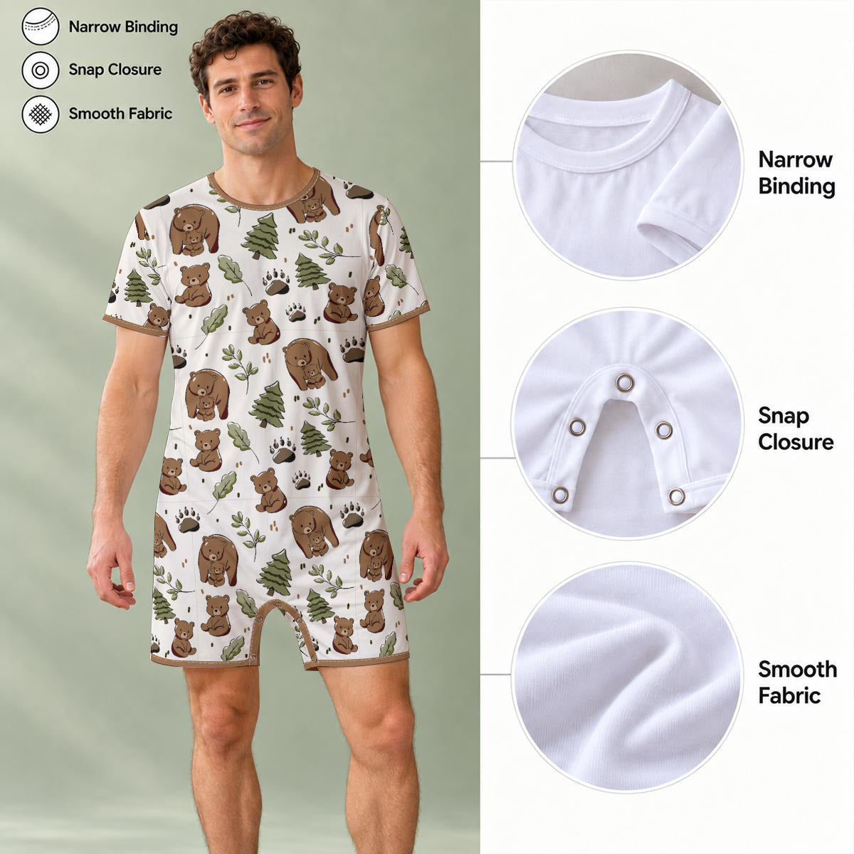 Little Bear Hugs Play Snap Romper