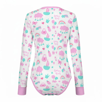 Baby Girl Dreams Long Sleeve CuddleSuit - Puppy's Aesthetics