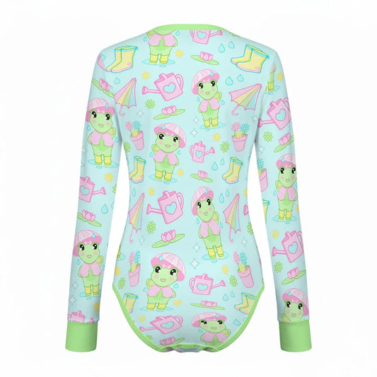 Rainy Day Froggie Long Sleeve CuddleSuit - Puppy's Aesthetics