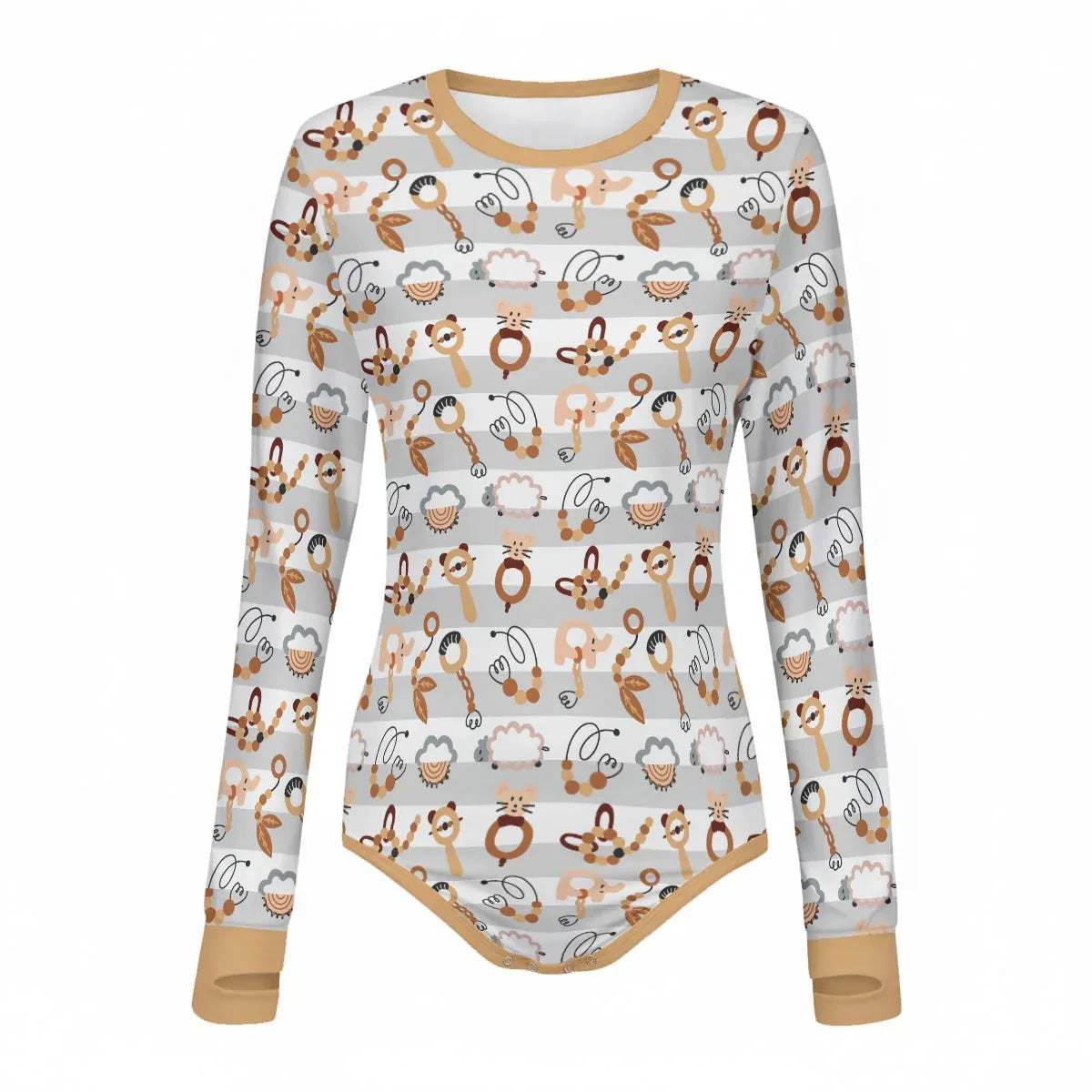 Woodland Rattle Friends Long Sleeve CuddleSuit - Puppy's Aesthetics