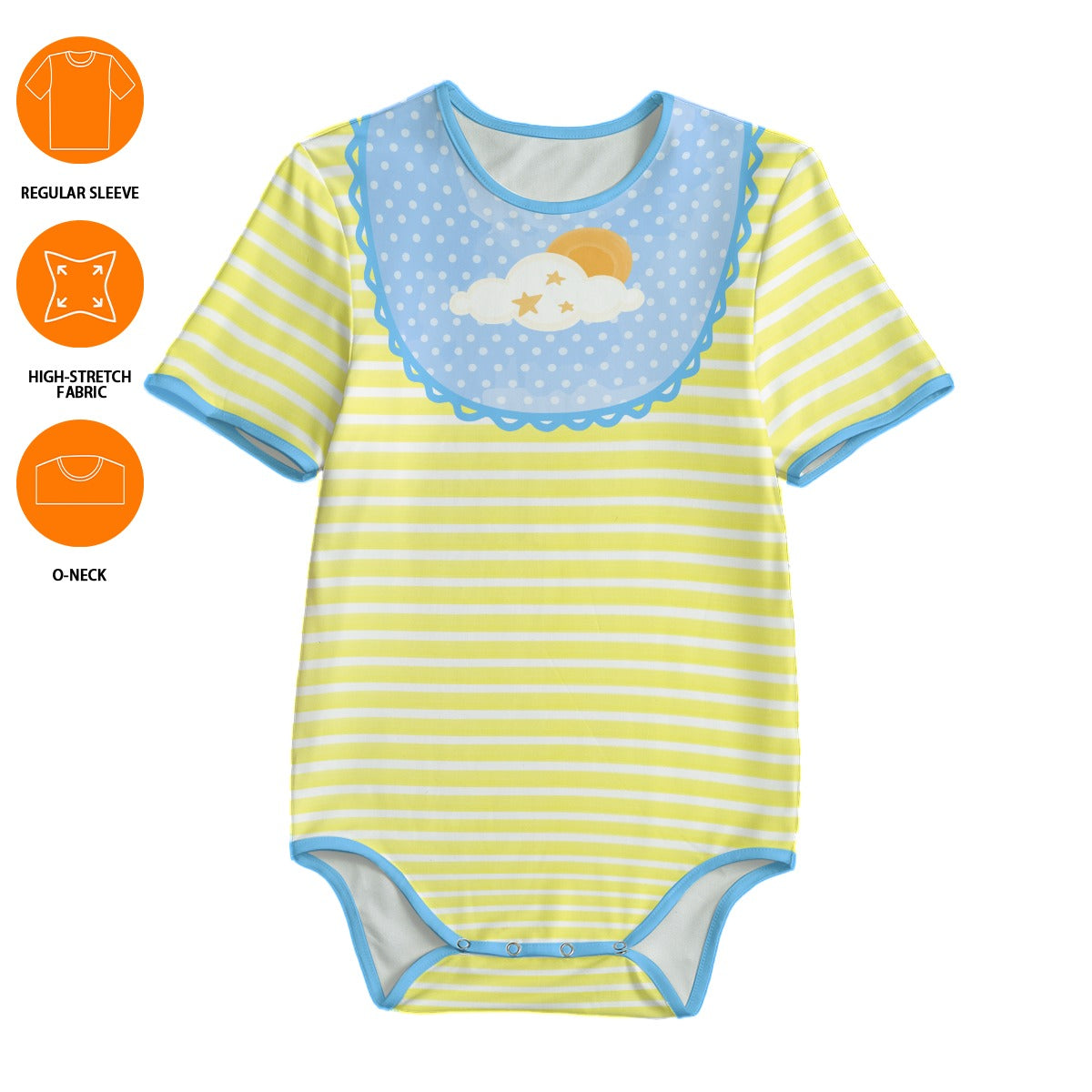 Bib Sunshine Stripes Adult Unisex SnappieSuit