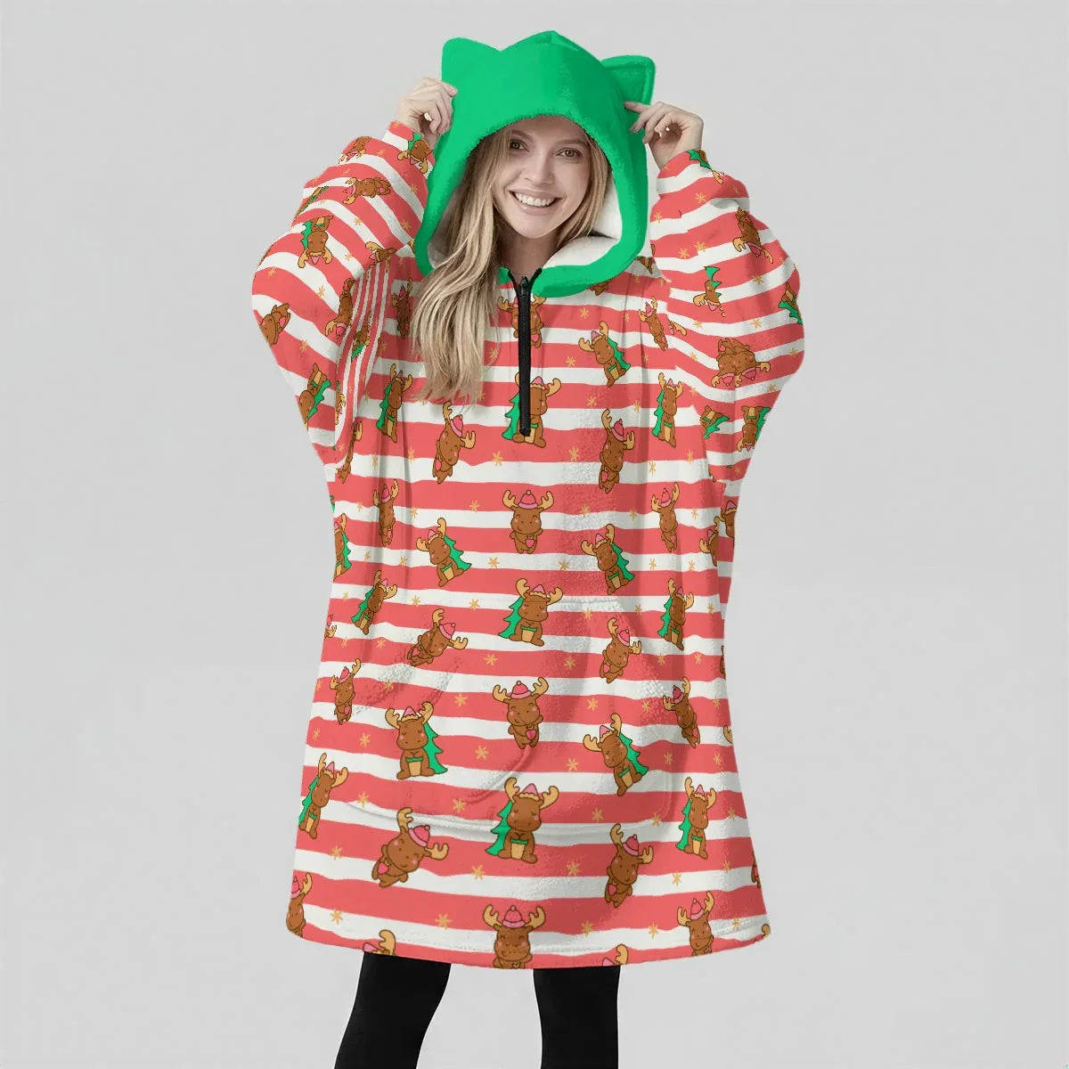 Merry Moose Ears Hoodie Blanket - Puppy's Aesthetics