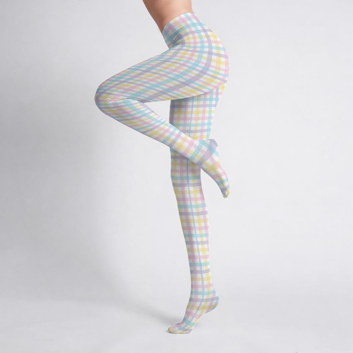 Pretty Unicorn Plaid Stretch Tights
