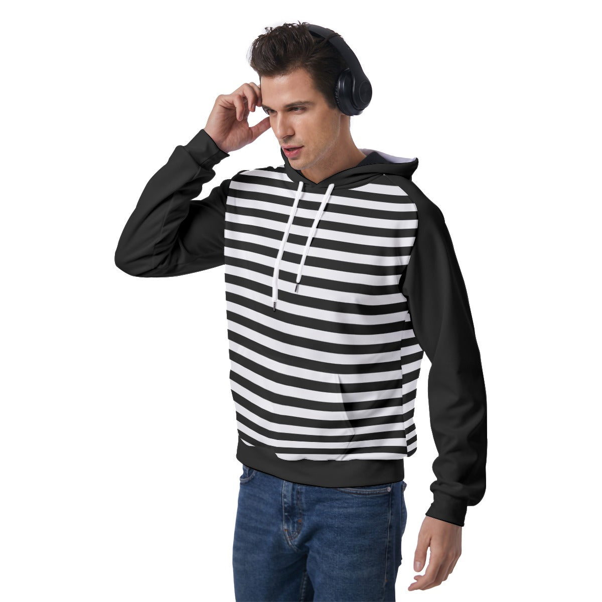 Black & White Stripes Hoodie