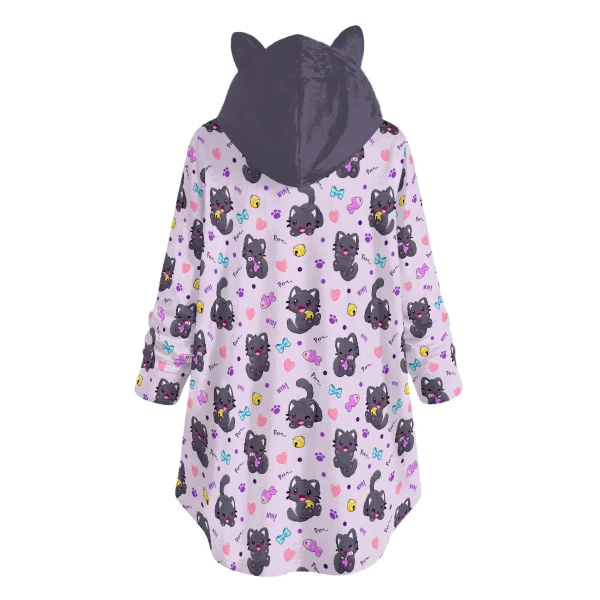 Purrfectly Playful Flannel Ears Hoodie - Puppy's Aesthetics