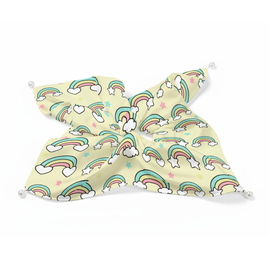 Pastel Rainbow Satin Scrunchie