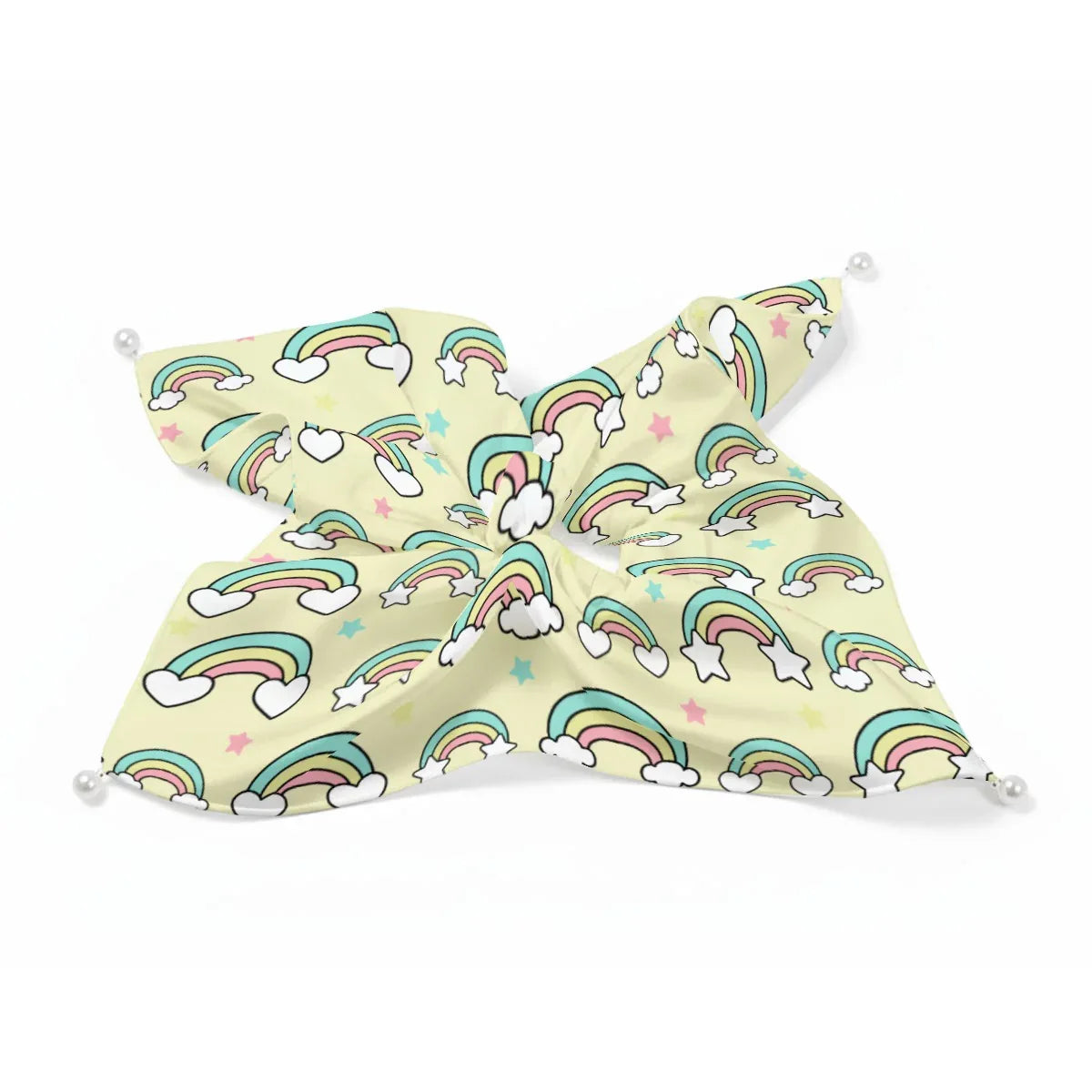 Pastel Rainbow Satin Scrunchie - Puppy's Aesthetics