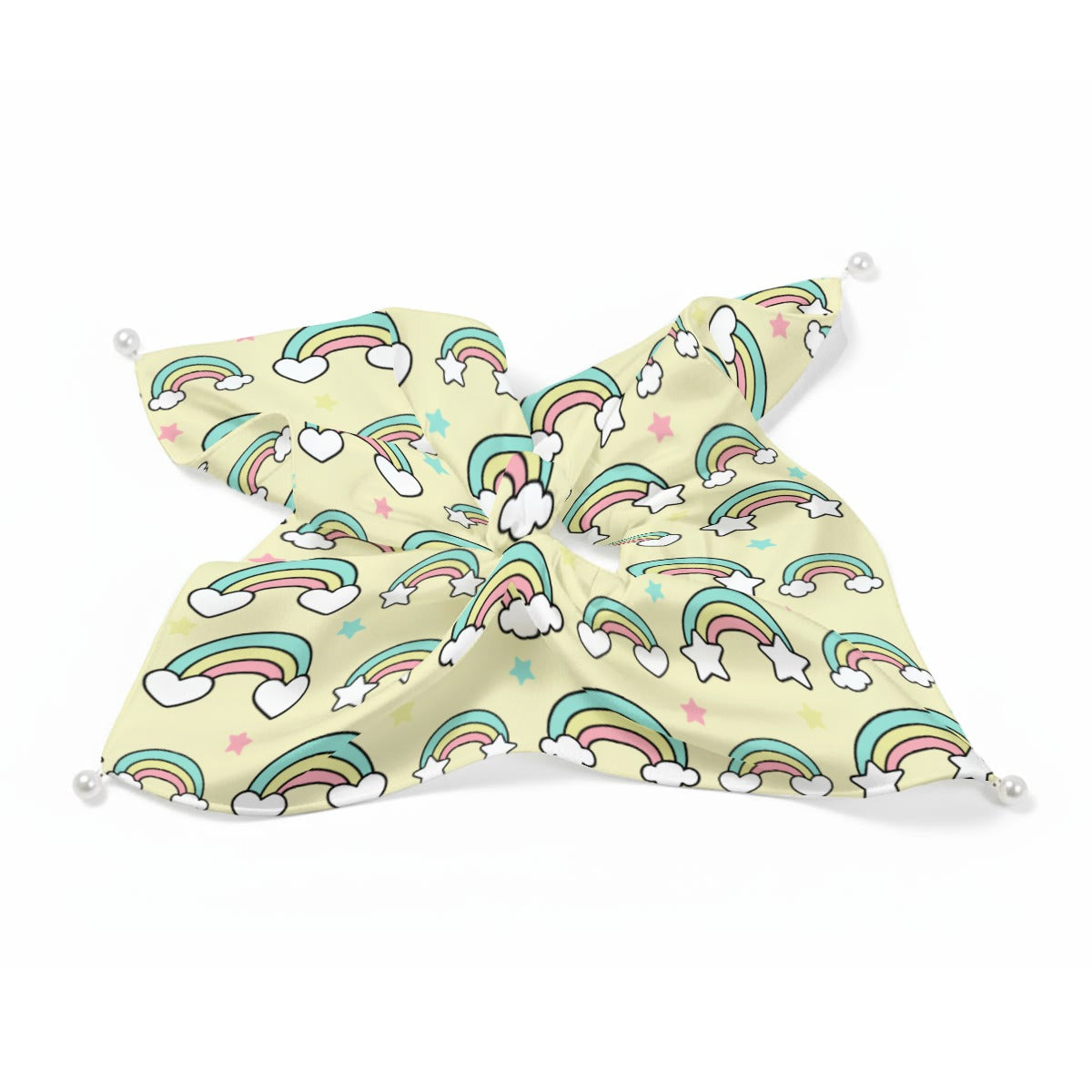 Pastel Rainbow Satin Scrunchie