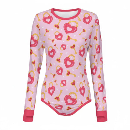 Heart & Key Long Sleeve CuddleSuit - Puppy's Aesthetics