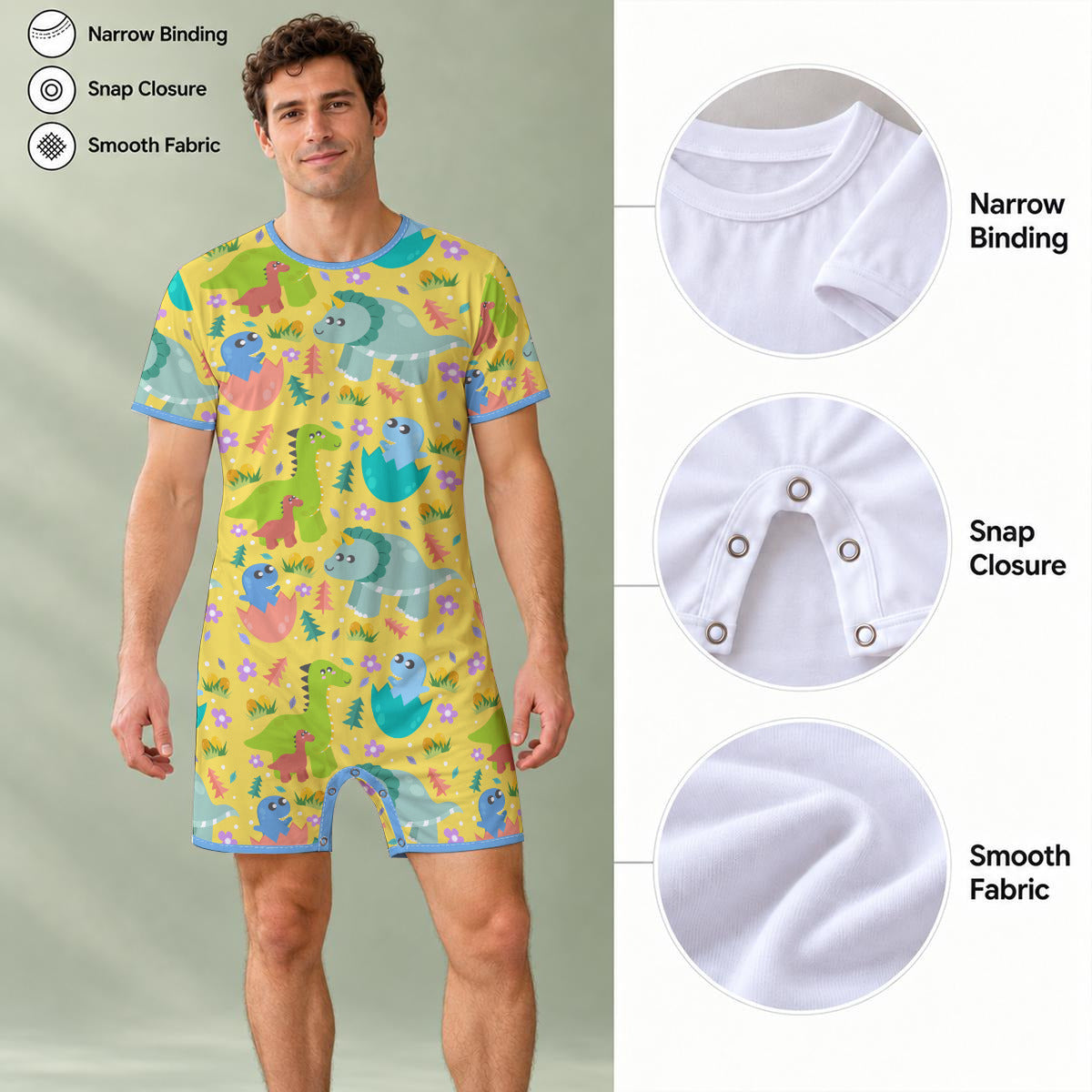 Dino Daydreams Play Snap Romper