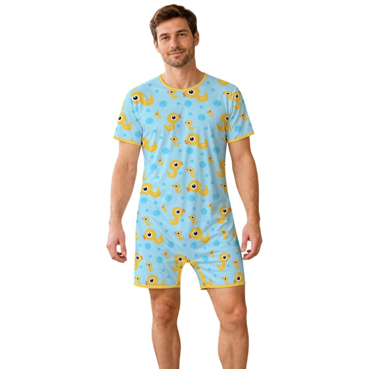 Ducky Bubble Bath Play Snap Romper