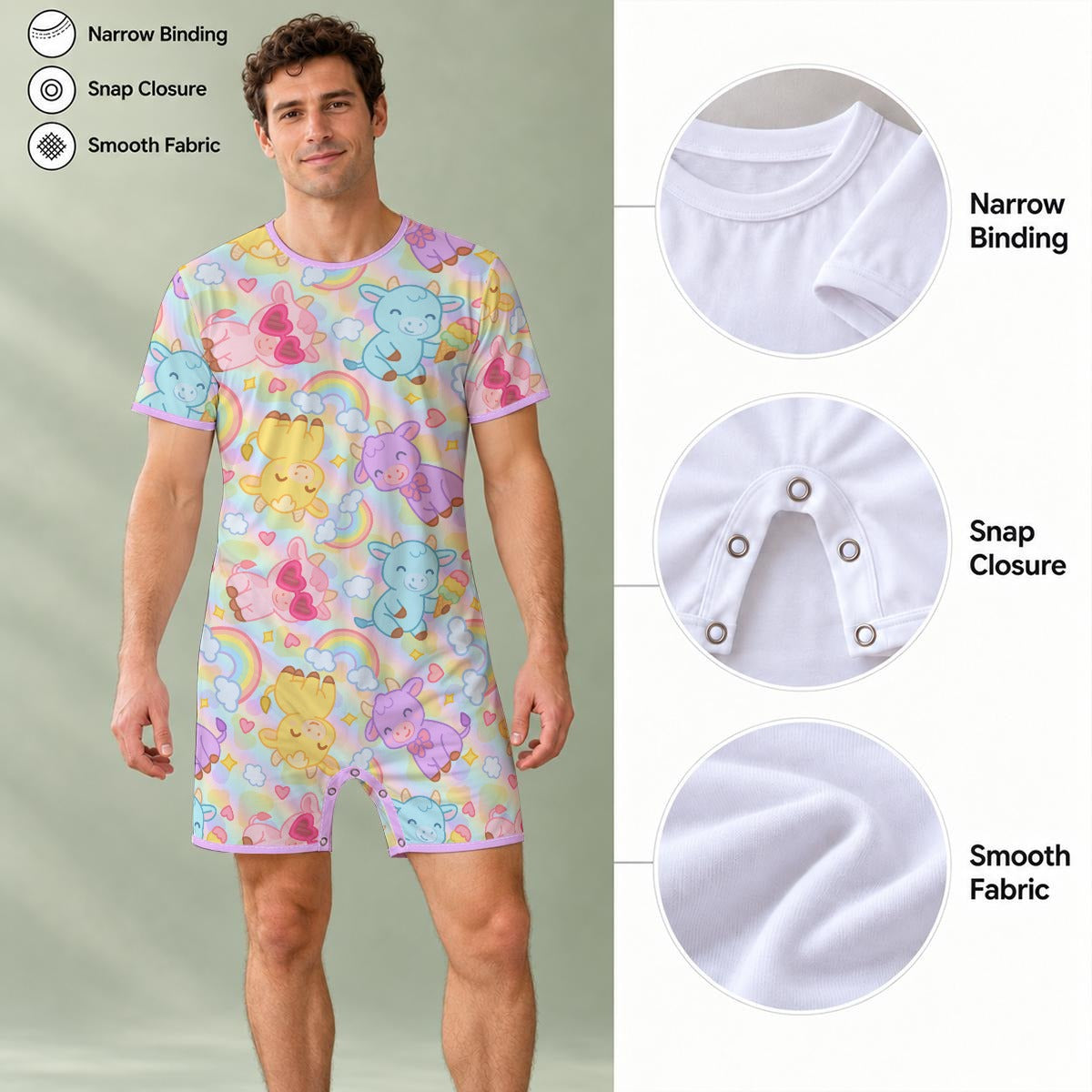 Rainbow Moobaby Play Snap Romper