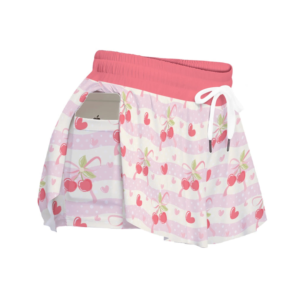 Soft Cherry Sweetheart Play Skort