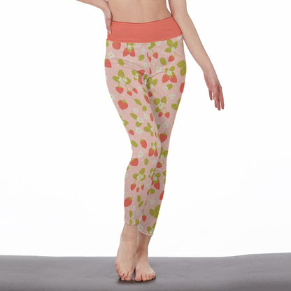 Sweet Strawberry High Waist Leggings