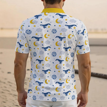 Sleepy Whale Dreams Polo Shirt - Puppy's Aesthetics