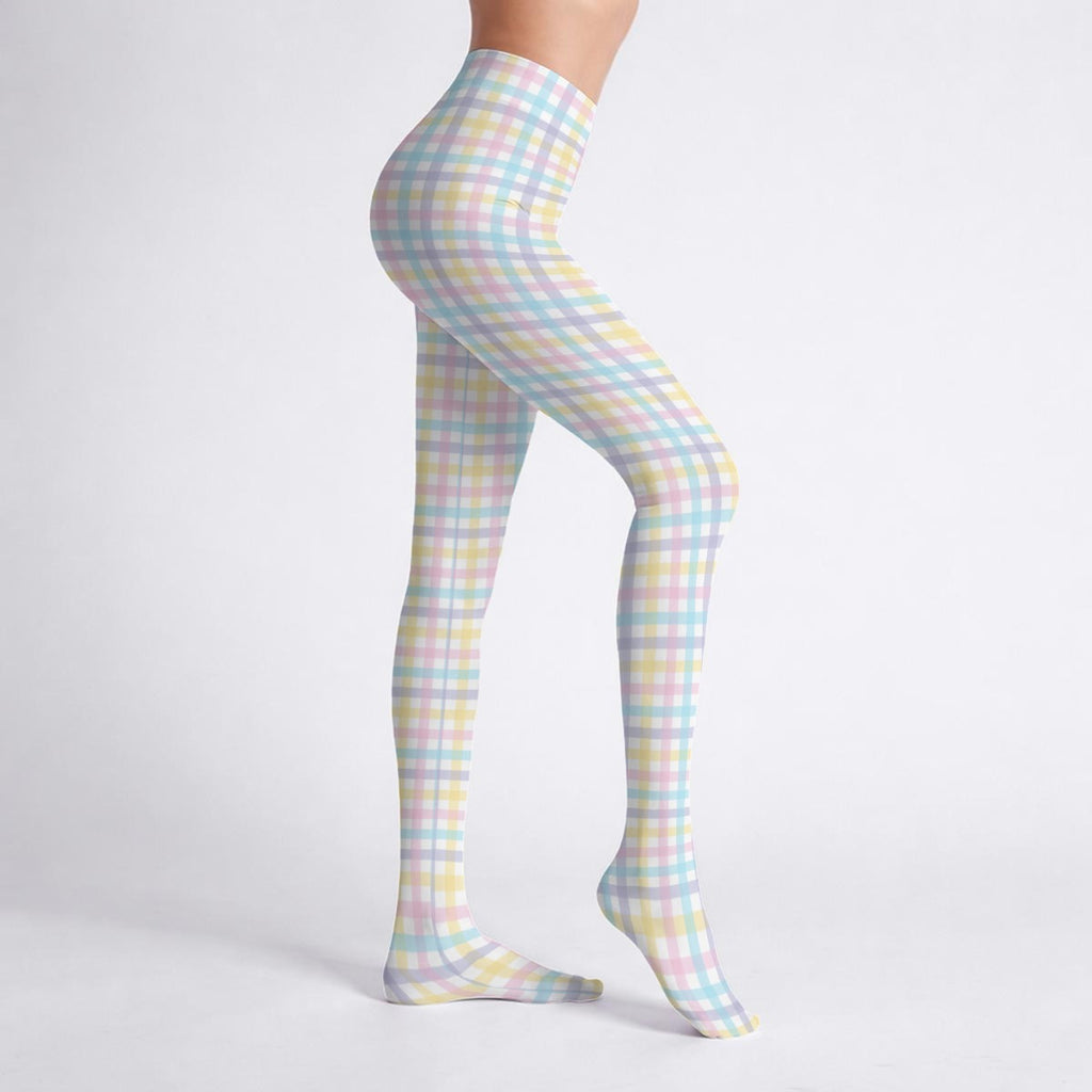 Pretty Unicorn Plaid Stretch Tights