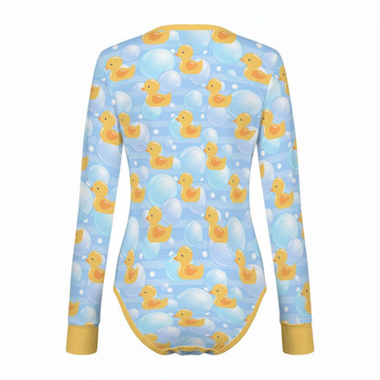 Bubble Duckies Long Sleeve CuddleSuit - Puppy's Aesthetics