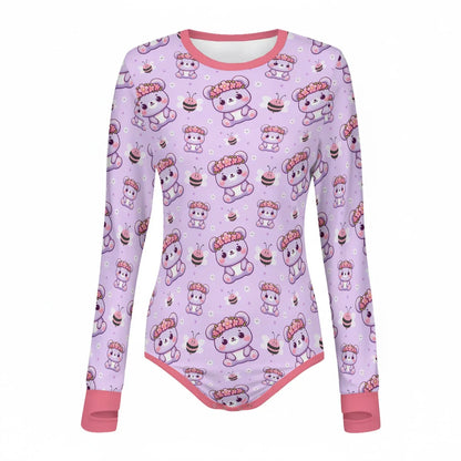 Honeybee Bear Garden Long Sleeve CuddleSuit - Puppy's Aesthetics