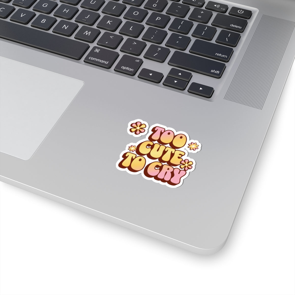 Retro Too Cute To Cry Kiss-Cut Sticker - Puppy's Aesthetics