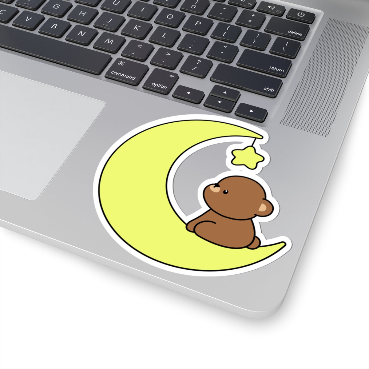 Cute Bear on Moon Kiss-Cut Sticker - Puppy's Aesthetics