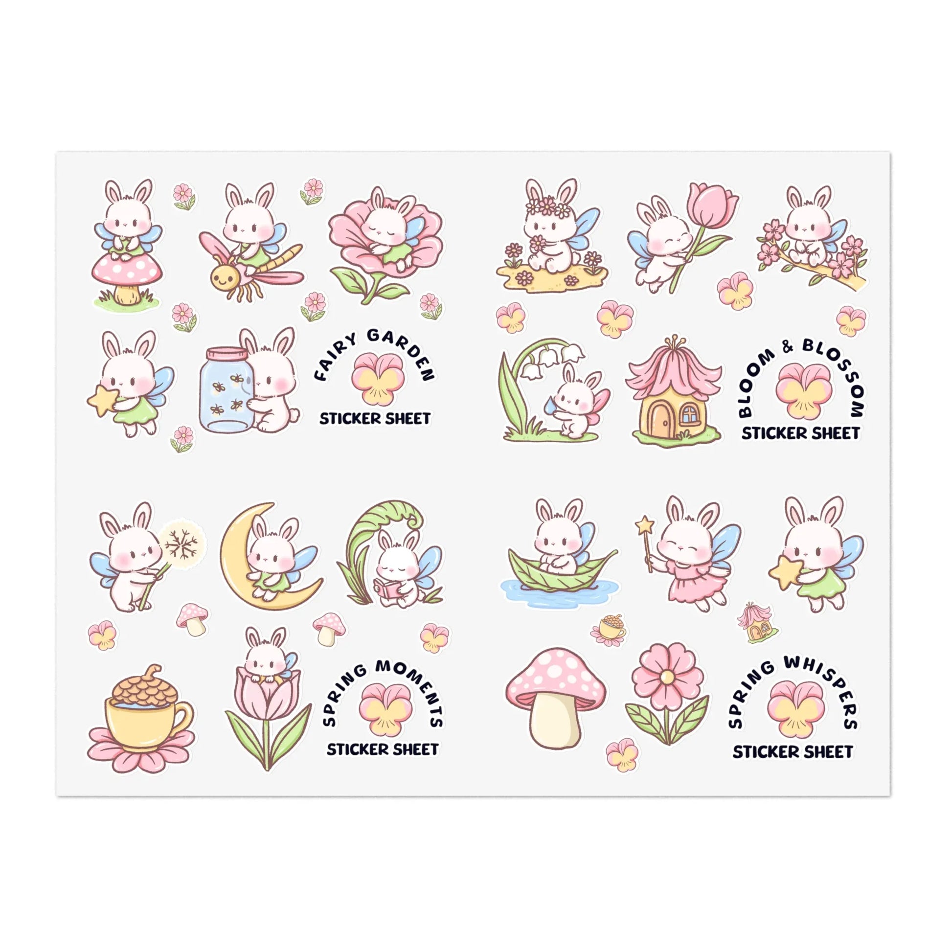 Spring Garden Sticker Sheet - Puppy's Aesthetics