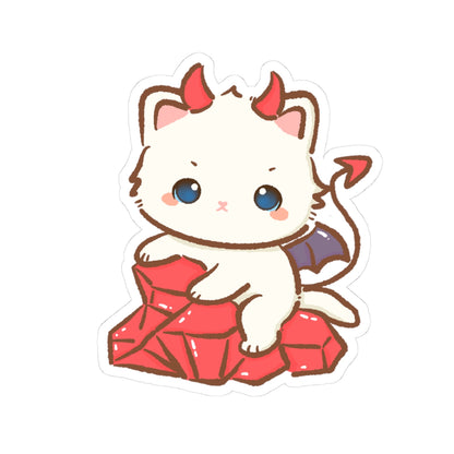 Kawaii Demon Kitty Kiss-Cut Sticker - Puppy's Aesthetics