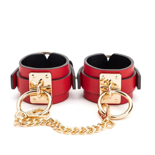 Red Leather Handcuff Anklecuffs