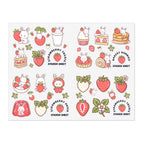 Sweet Strawberry Bunny Sticker Sheet - Puppy's Aesthetics