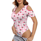 Strawberry Plaid Peekaboo PlaySuit