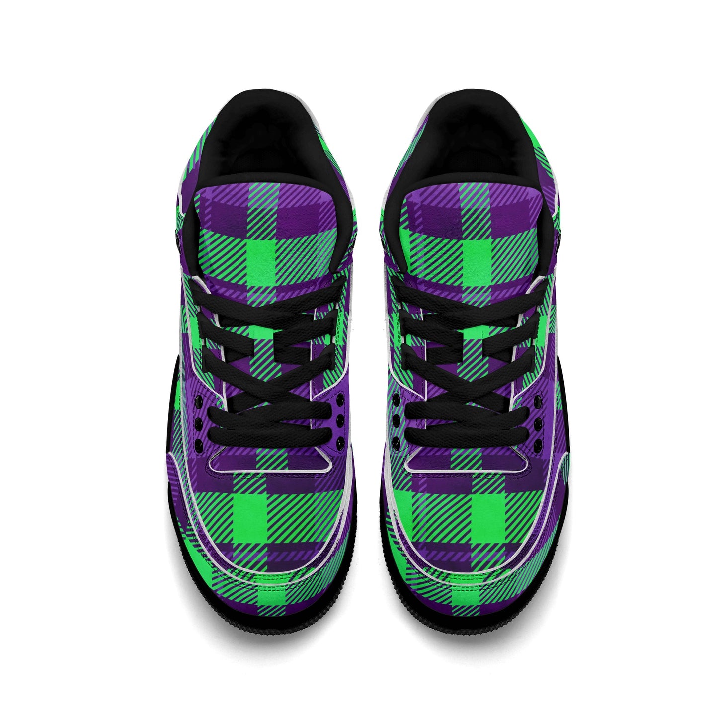 Toxic Plaid Leather Men's Sneakers