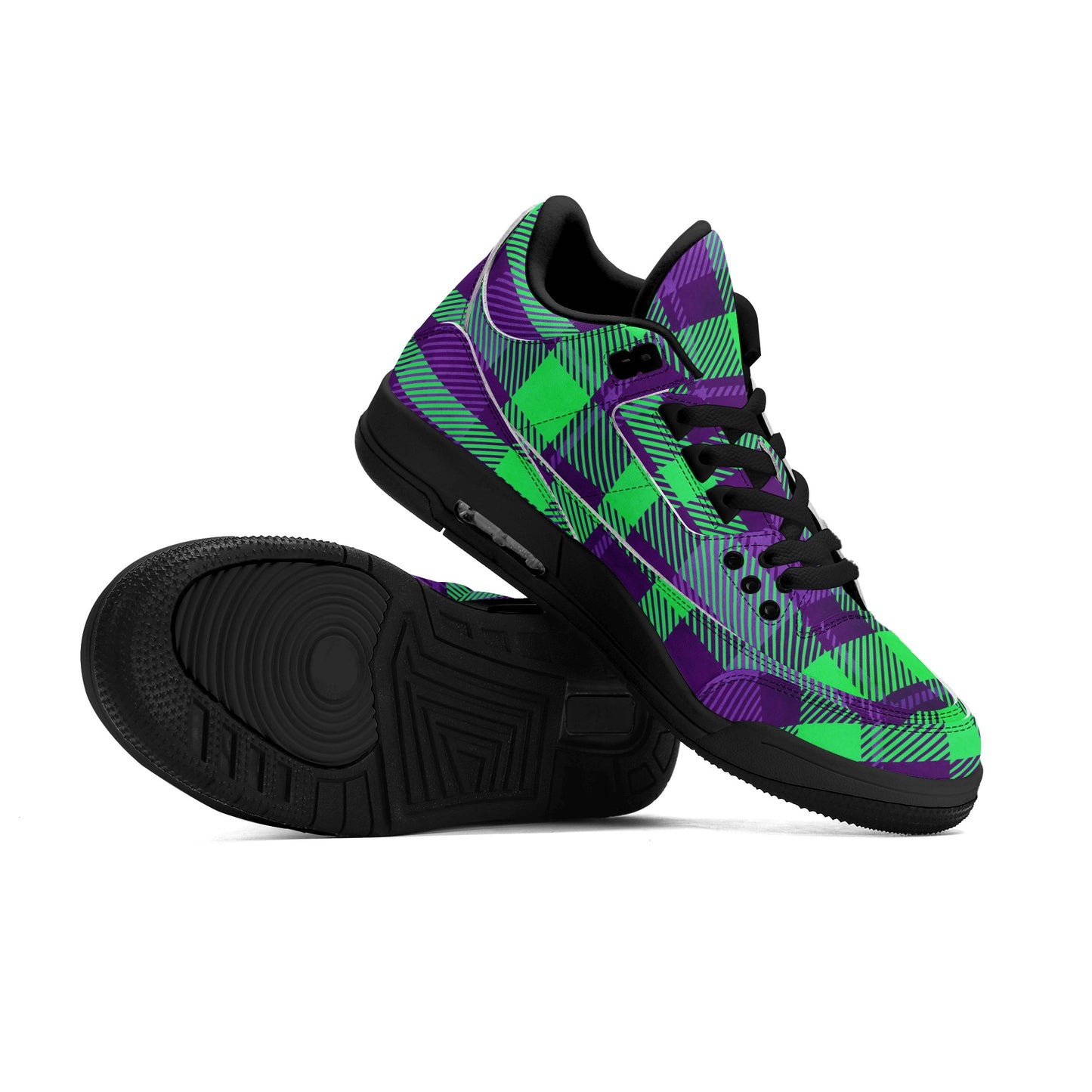 Toxic Plaid Leather Men's Sneakers