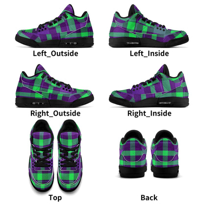 Toxic Plaid Leather Men's Sneakers