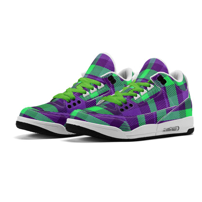 Toxic Plaid Leather Men's Sneakers