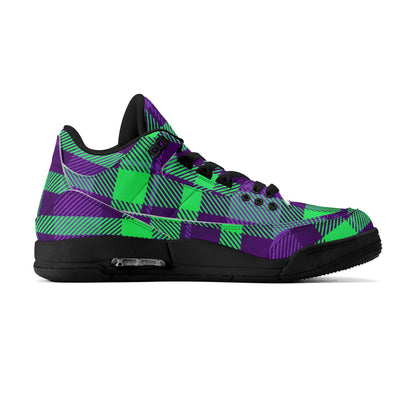 Toxic Plaid Leather Men's Sneakers