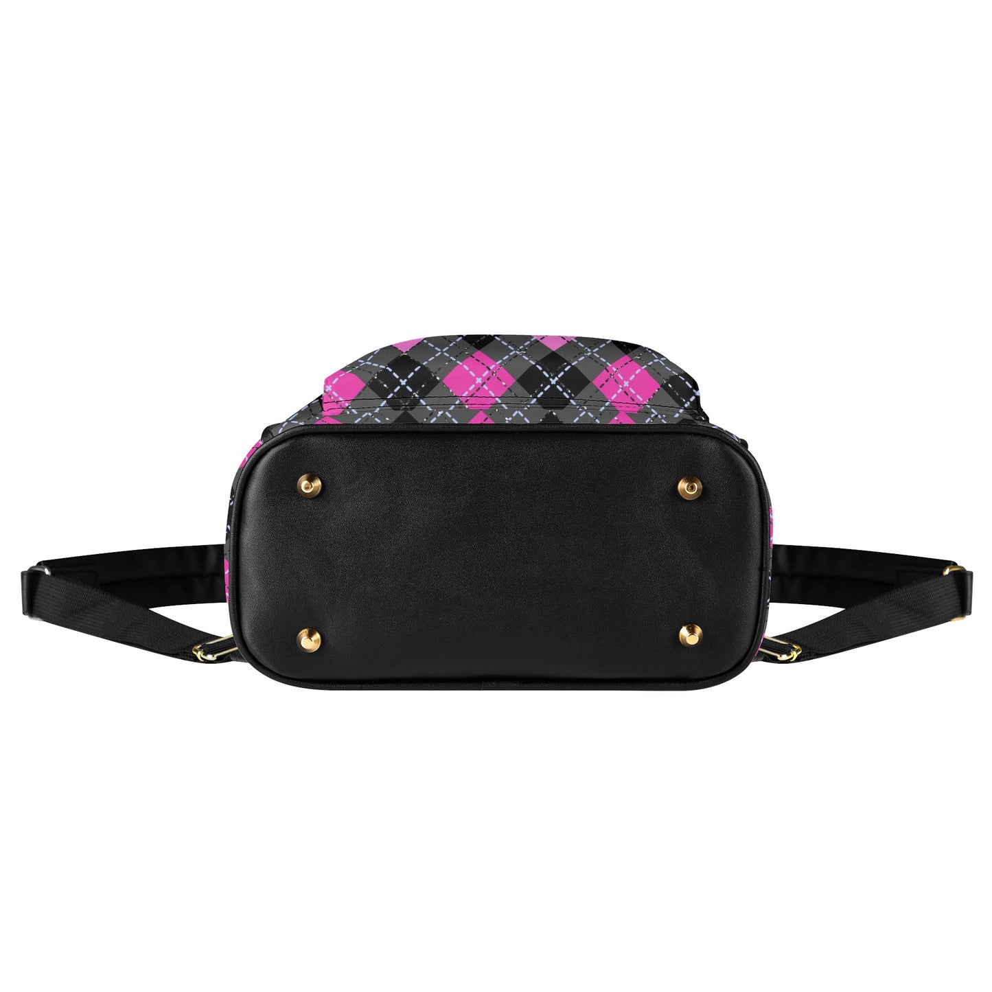 Pretty Pink Plaid Leather Backpack