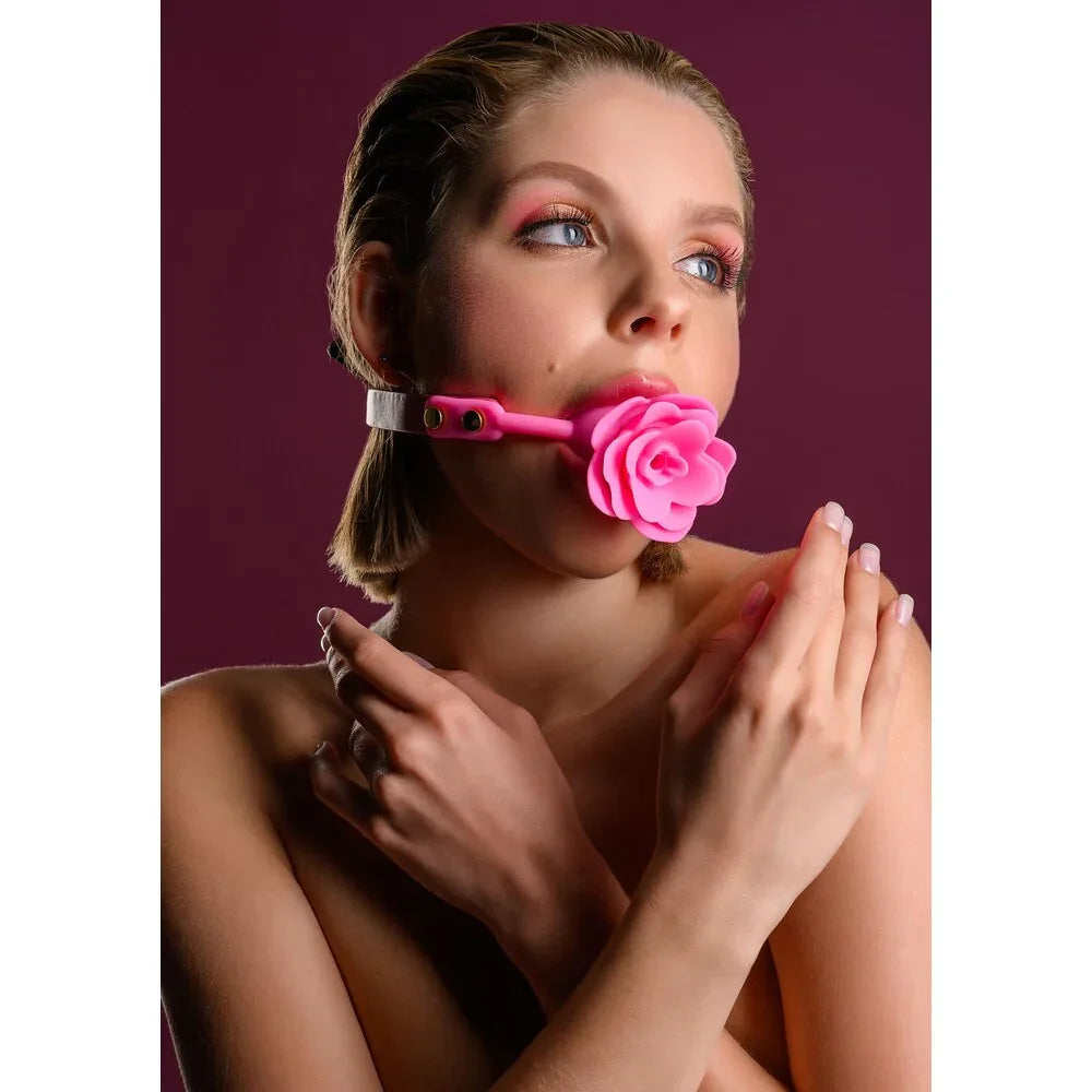 Malibu Rose Silicone Ball Gag - Puppy's Aesthetics