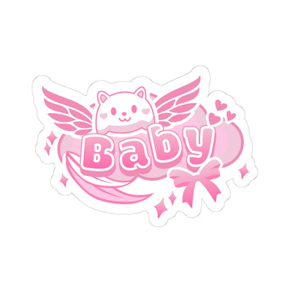 Kawaii Pink Baby Kiss-Cut Sticker - Puppy's Aesthetics