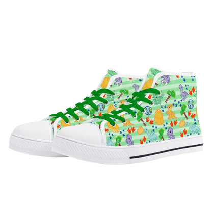 Dino Doodles Unisex High Tops - Puppy's Aesthetics