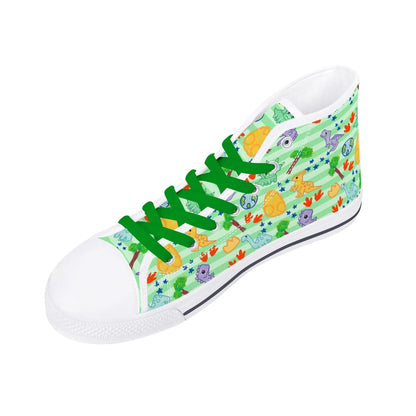 Dino Doodles Unisex High Tops - Puppy's Aesthetics