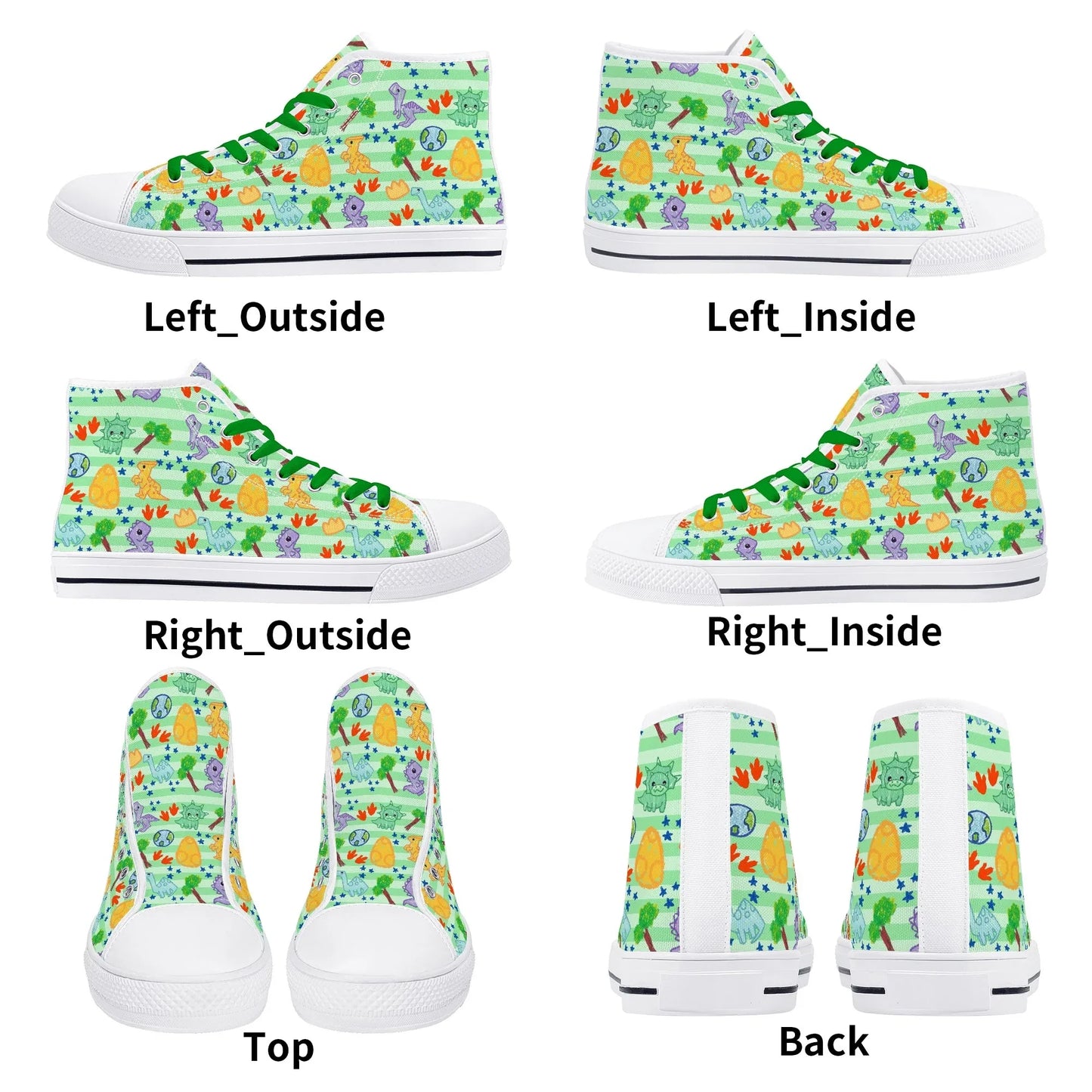 Dino Doodles Unisex High Tops - Puppy's Aesthetics