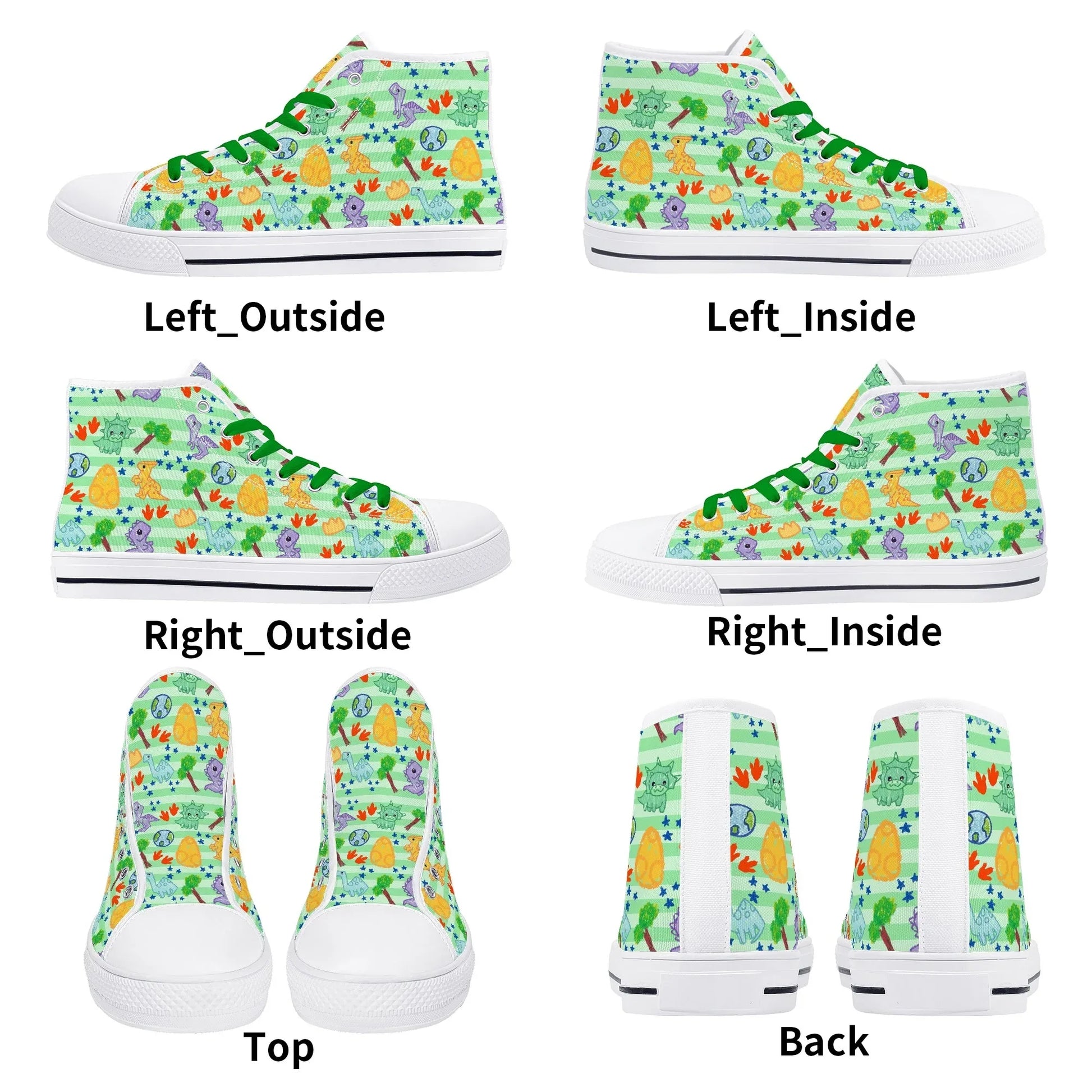 Dino Doodles Unisex High Tops - Puppy's Aesthetics