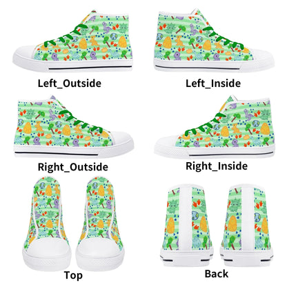 Dino Doodles Unisex High Tops - Puppy's Aesthetics