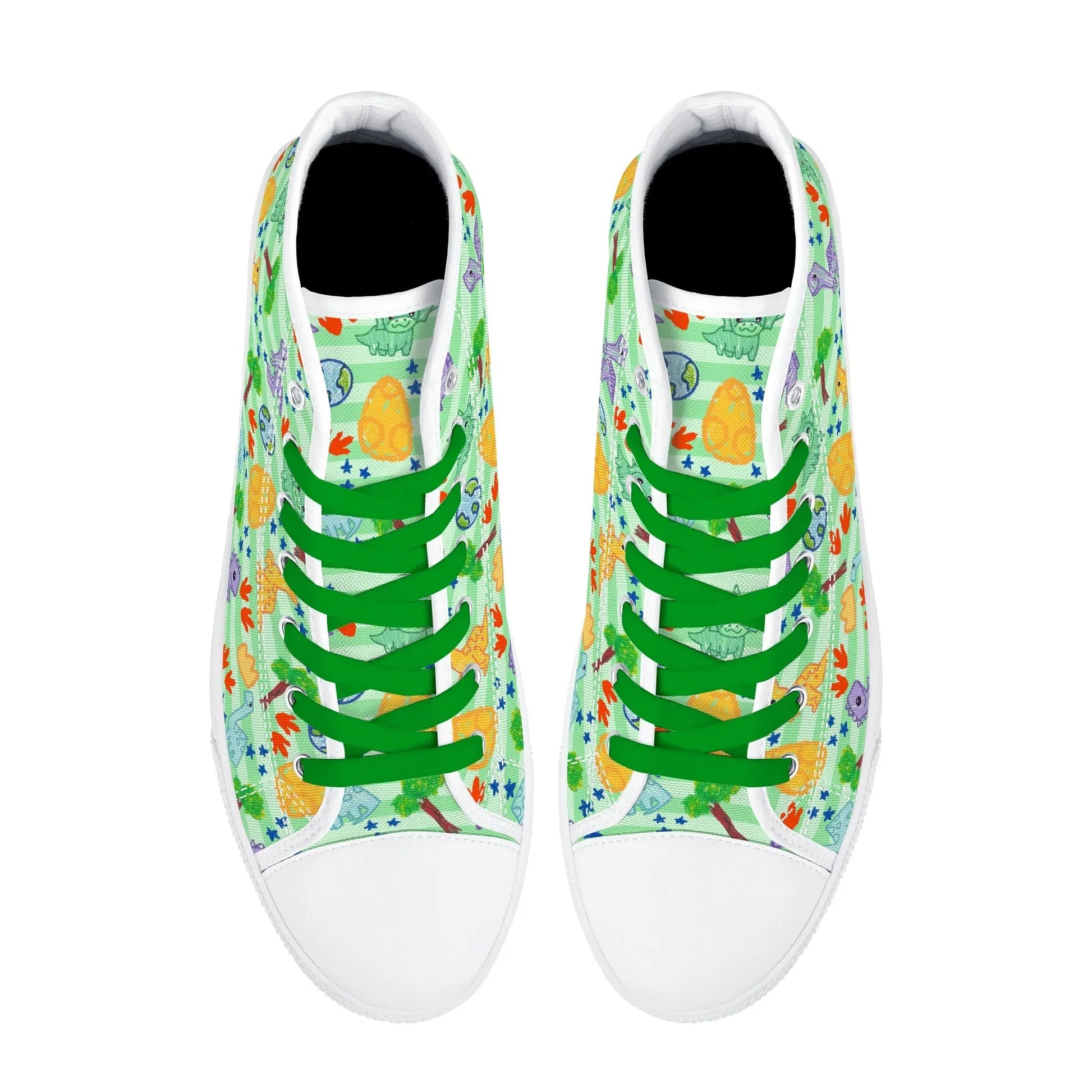 Dino Doodles Unisex High Tops - Puppy's Aesthetics