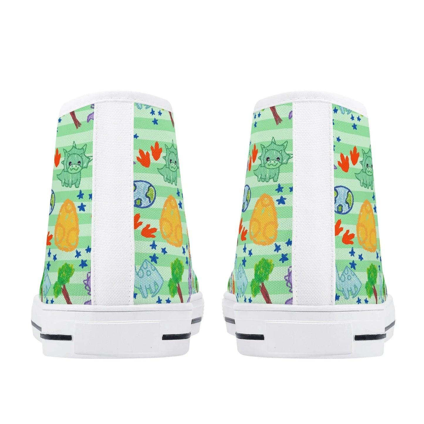 Dino Doodles Unisex High Tops - Puppy's Aesthetics