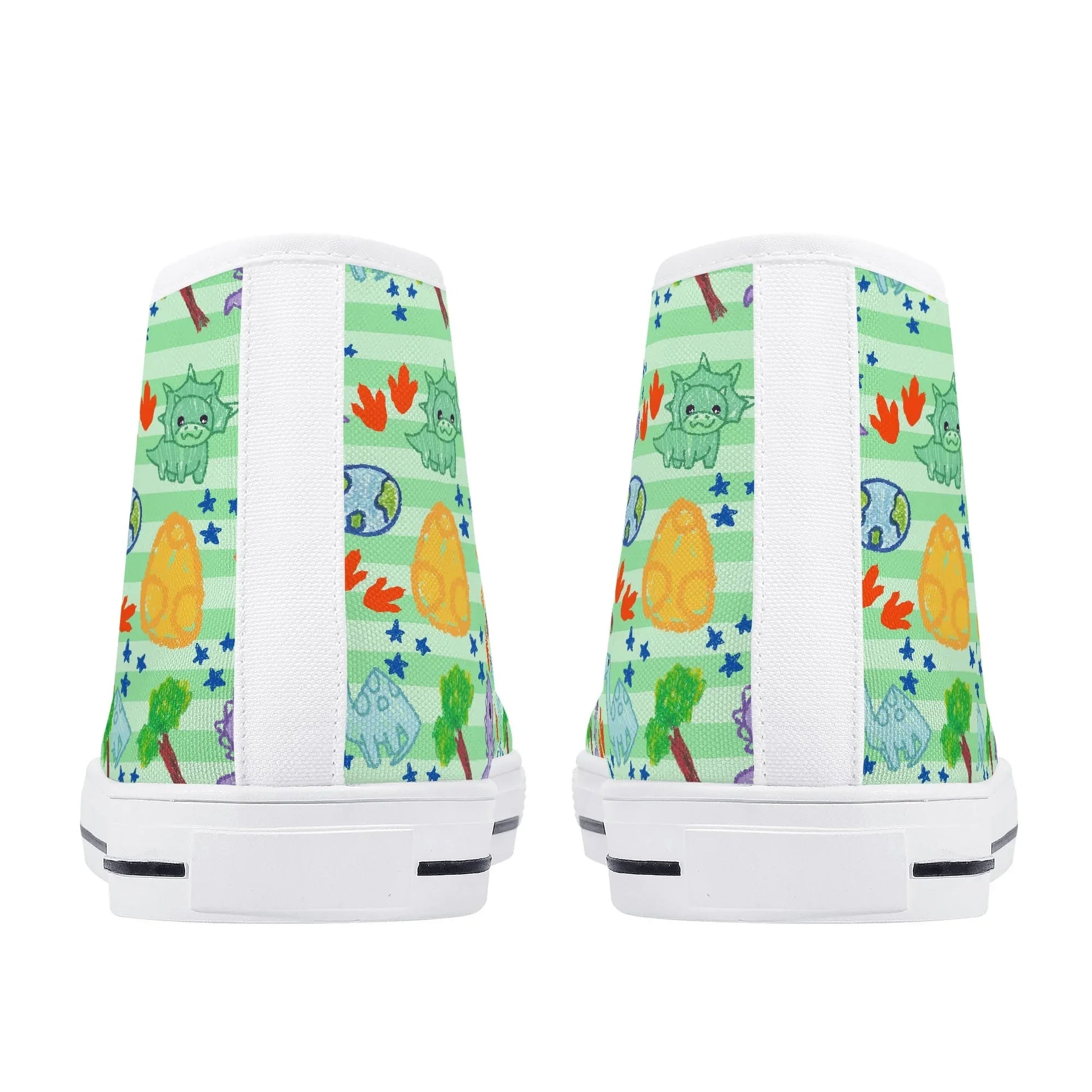 Dino Doodles Unisex High Tops - Puppy's Aesthetics