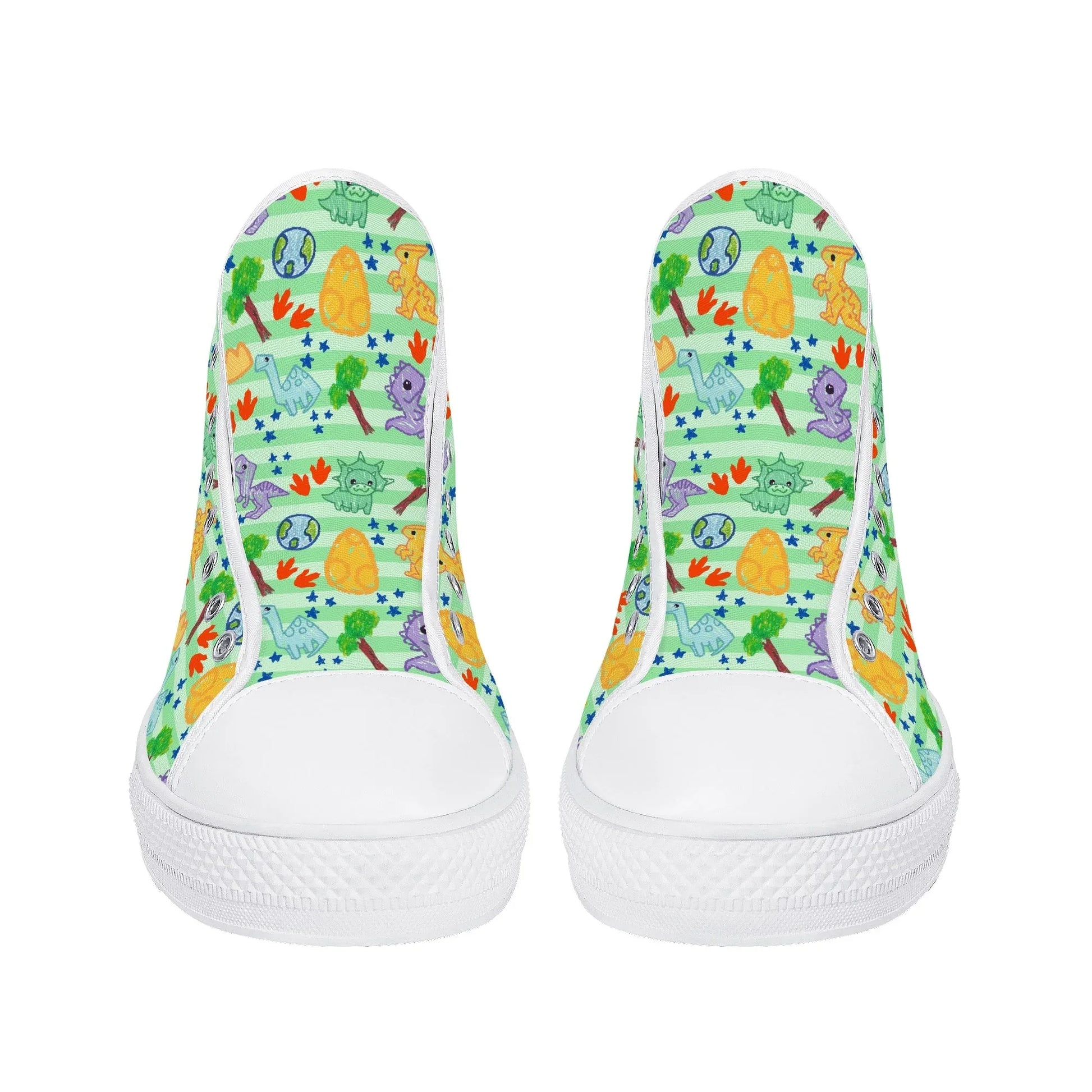 Dino Doodles Unisex High Tops - Puppy's Aesthetics