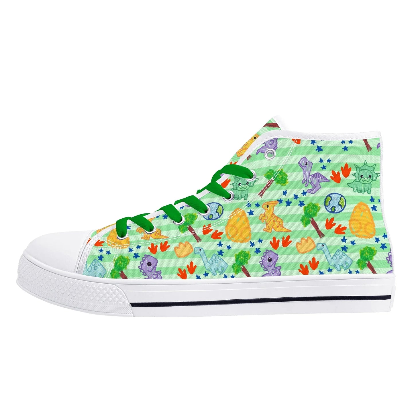 Dino Doodles Unisex High Tops - Puppy's Aesthetics