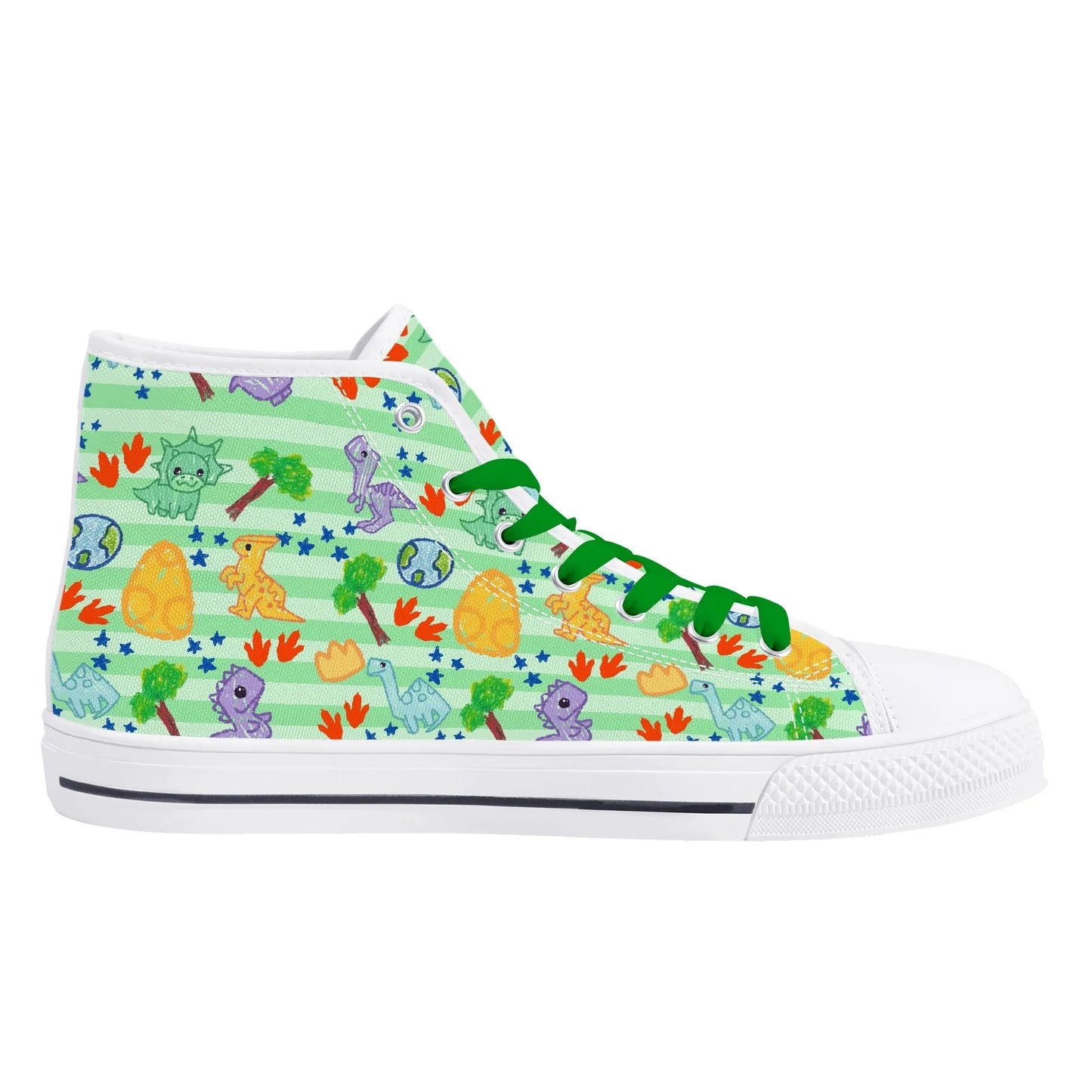 Dino Doodles Unisex High Tops - Puppy's Aesthetics