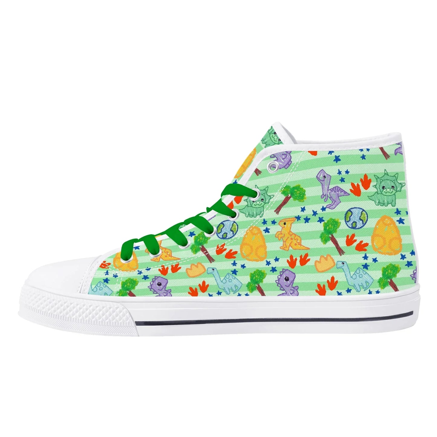 Dino Doodles Unisex High Tops - Puppy's Aesthetics